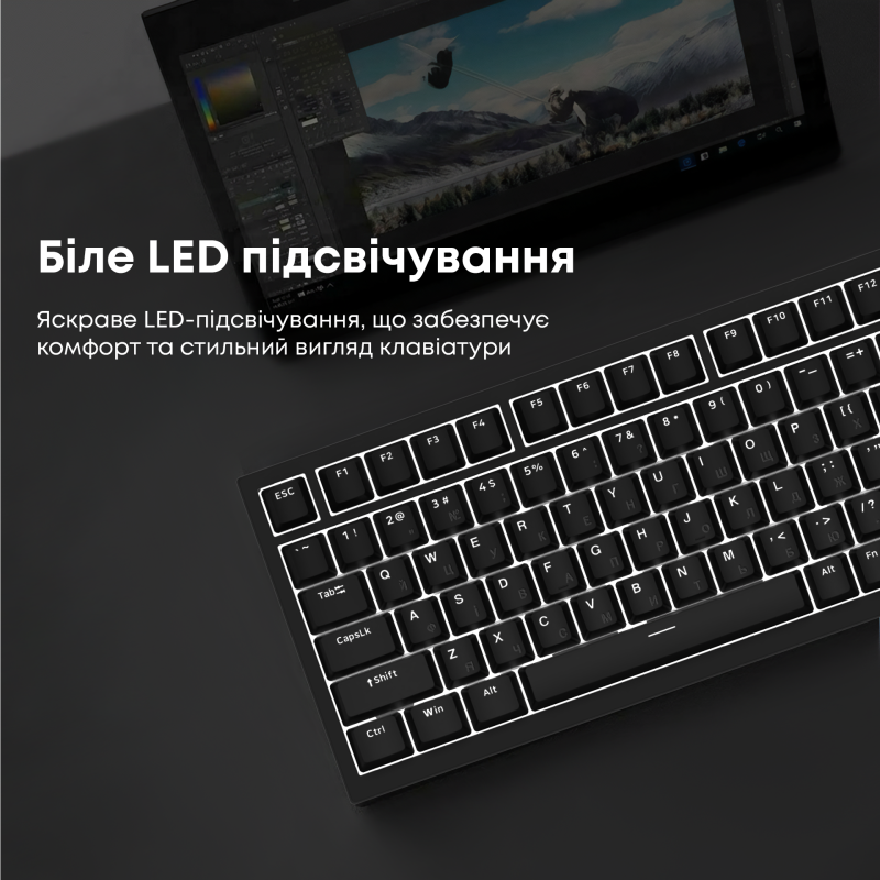 Клавіатура Ajazz AK820 Red Switch Black (AK820-RB)
