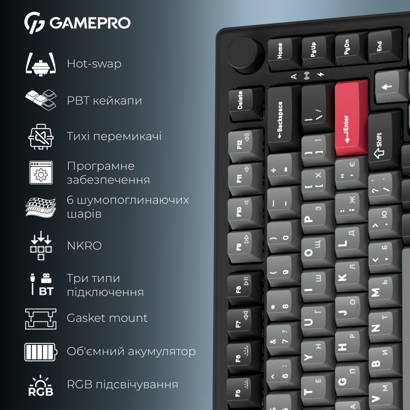 Клавиатура GamePro Asgard Yord Black (MK266BK)