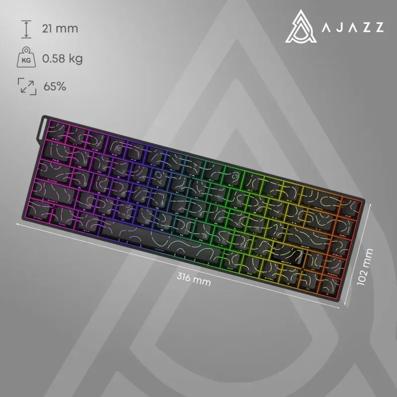 Клавиатура Ajazz AK680 V2 Ice Island Magnetic Switch (AK680-V2-I-GB)