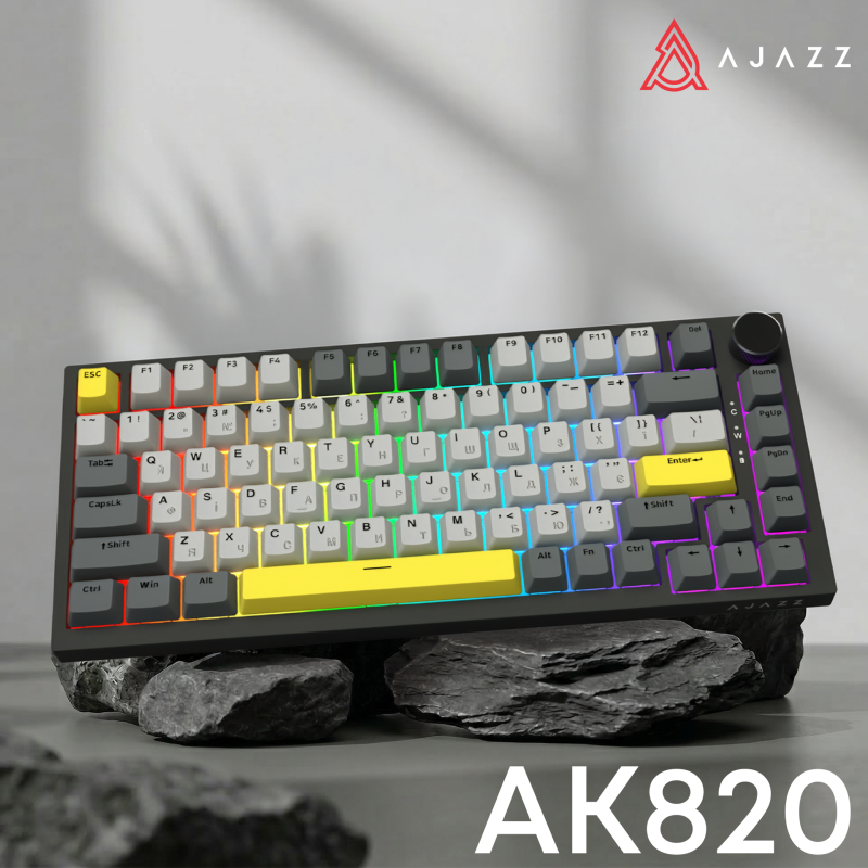 Клавіатура Ajazz AK820 Sea Salt Switch Black (AK820-SS-BGY)