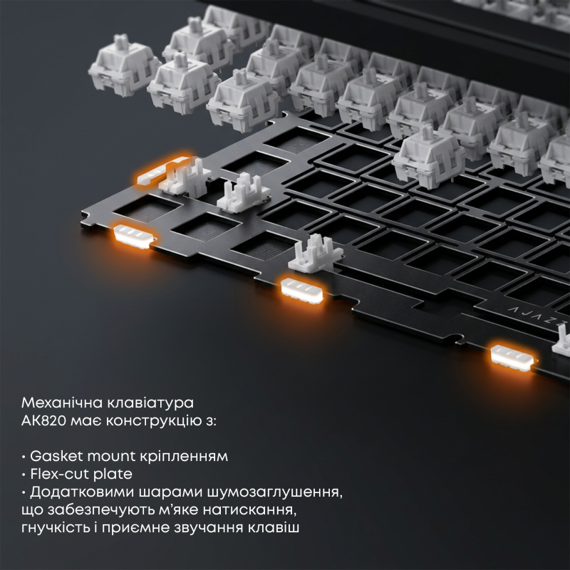 Клавіатура Ajazz AK820 Sea Salt Switch Black (AK820-SS-BGY)