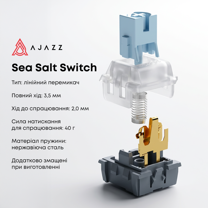Клавіатура Ajazz AK820 Sea Salt Switch Black (AK820-SS-BGY)