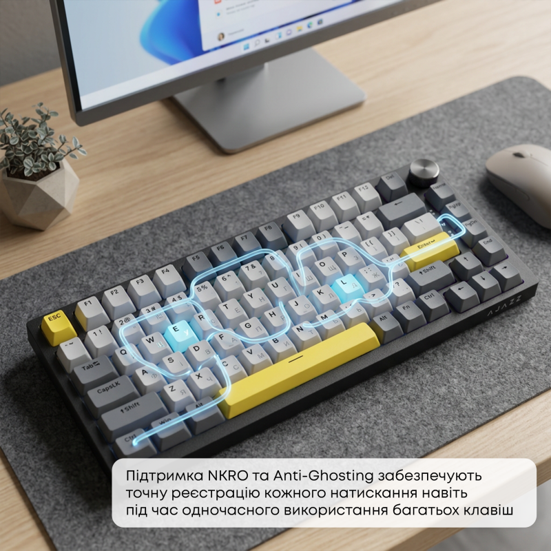 Клавіатура Ajazz AK820 Sea Salt Switch Black (AK820-SS-BGY)