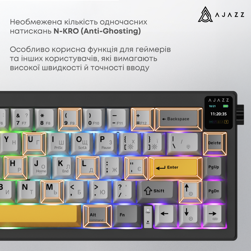 Клавиатура Ajazz AK650 Flying Fish Switch Black (AK650-FF-BGY)