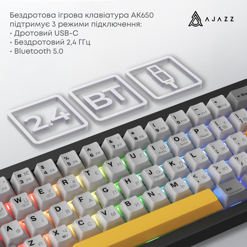 Клавиатура Ajazz AK650 Flying Fish Switch Black (AK650-FF-BGY)