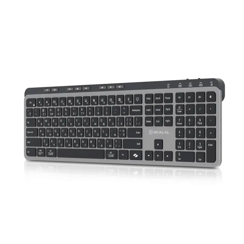 Клавиатура REAL-EL RK-737W Wireless/Bluetooth Black/Grey (EL123100060)