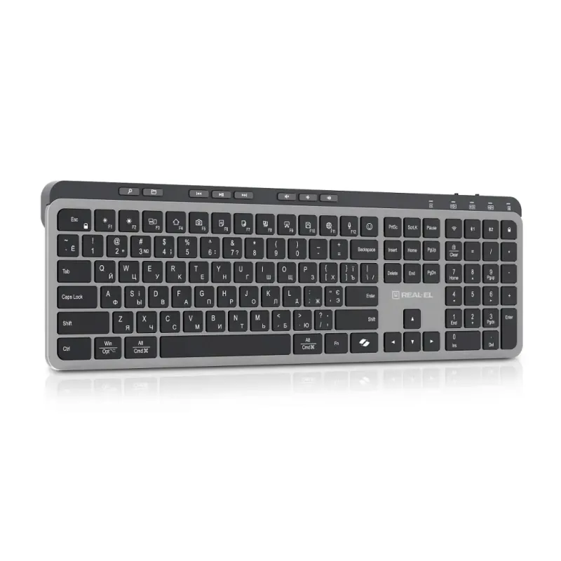 Клавиатура REAL-EL RK-737W Wireless/Bluetooth Black/Grey (EL123100060)