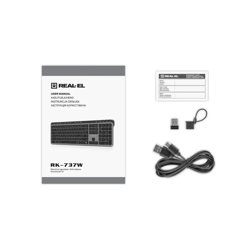 Клавиатура REAL-EL RK-737W Wireless/Bluetooth Black/Grey (EL123100060)