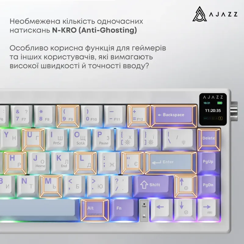 Клавиатура Ajazz AK650 Flying Fish Switch Purple (AK650-FF-PWB)