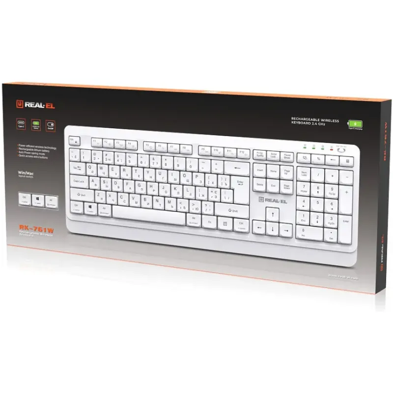 Клавиатура REAL-EL RK-761W White (EL123100059)