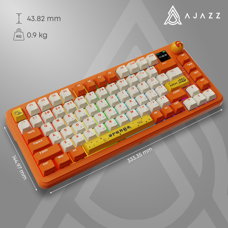Клавиатура Ajazz AK820 Max Avocado Switch Orange (AK820MAX-AS-OW)