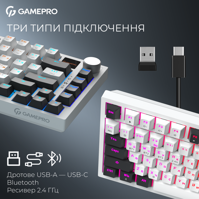 Клавіатура GamePro MK160D Pro QLAB Sakura Switch White