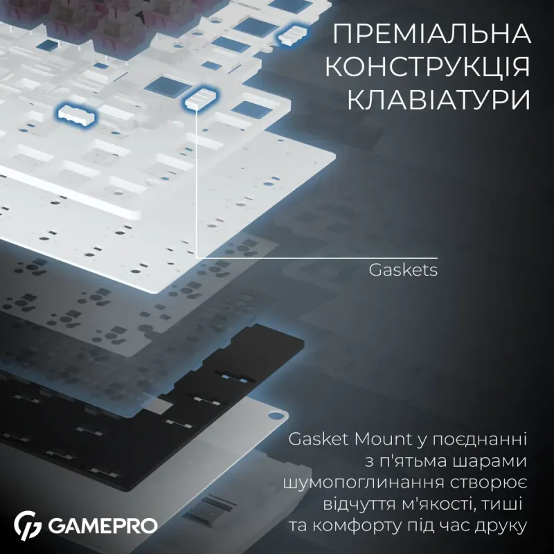 Клавіатура GamePro MK160D Pro QLAB Sakura Switch White