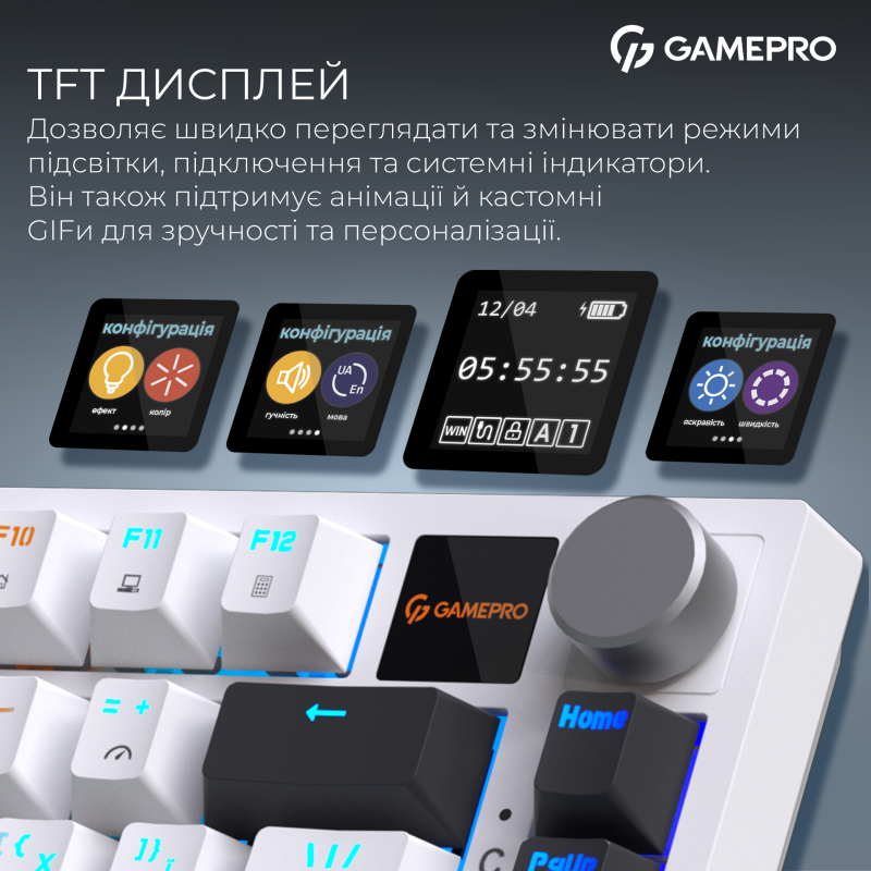 Клавіатура GamePro MK160D Pro QLAB Sakura Switch White