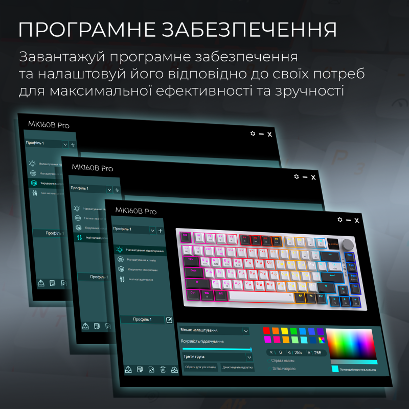 Клавіатура GamePro MK160D Pro QLAB Sakura Switch White