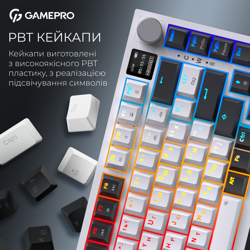 Клавіатура GamePro MK160D Pro QLAB Sakura Switch White
