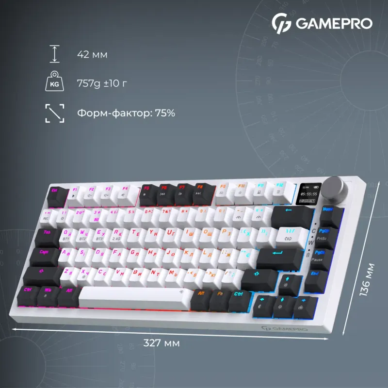 Клавіатура GamePro MK160D Pro QLAB Sakura Switch White