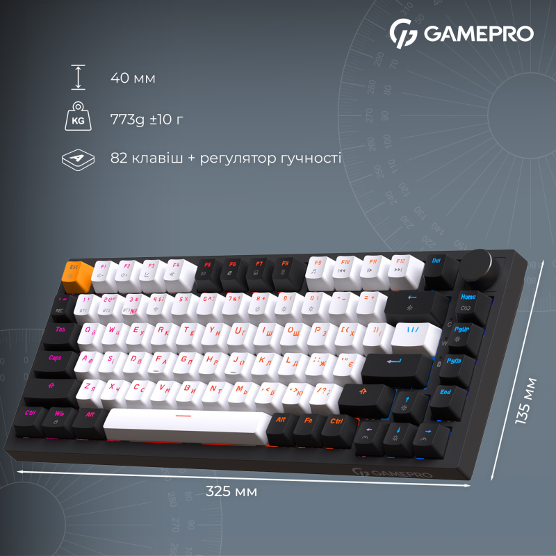 Клавіатура GamePro MK160 QLAB Sakura Switch Black