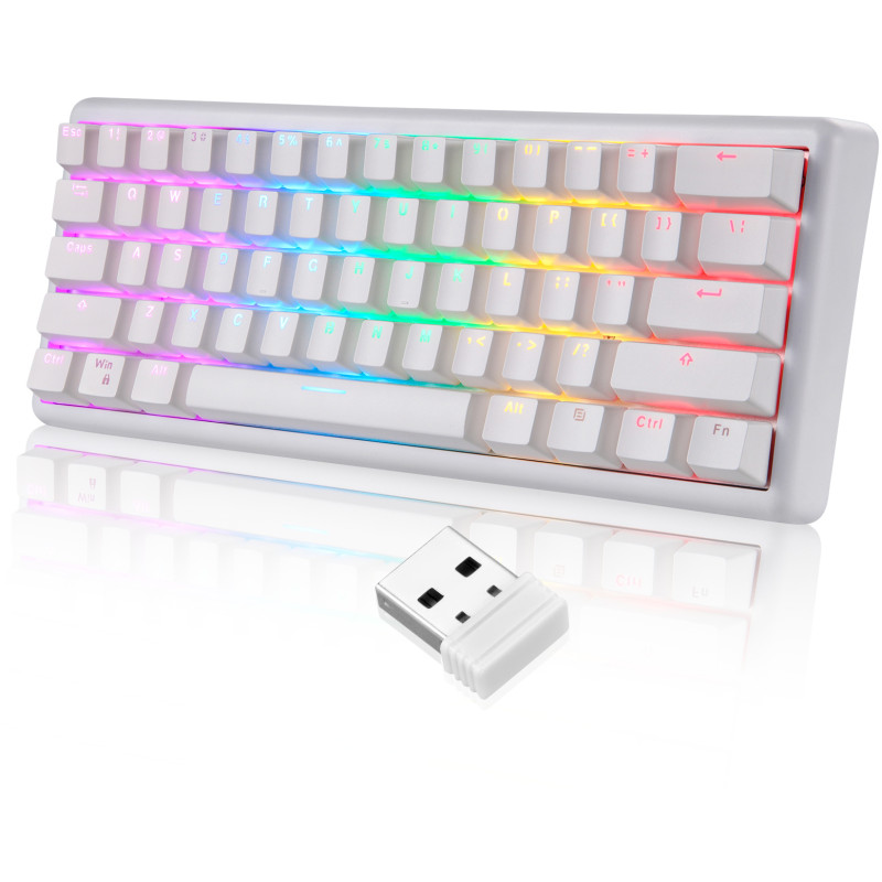 Клавиатура Motospeed SK66 Gateron Blue Hot Swap White (mtsk66wmb)
