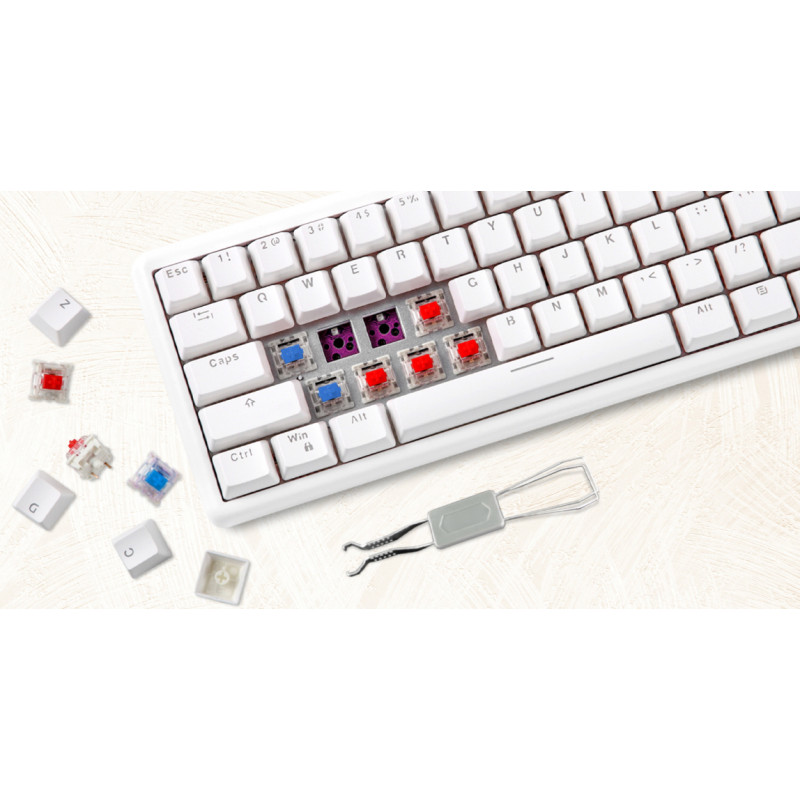Клавиатура Motospeed SK66 Gateron Blue Hot Swap White (mtsk66wmb)