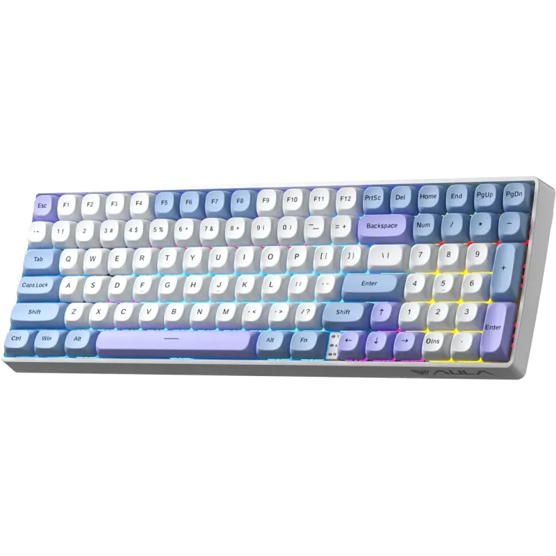 Клавиатура AULA S100 Pro RGB KRGD Red Switch Wireless White/Blue (6948391205762)