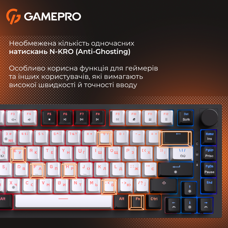 Клавіатура GamePro MK160 V2 Warden QLAB Sakura Black (MK160-V2-B-QS)