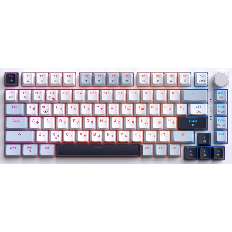 Клавіатура GamePro MK160 V2 Warden QLAB Sakura White (MK160-V2-BL-QS)