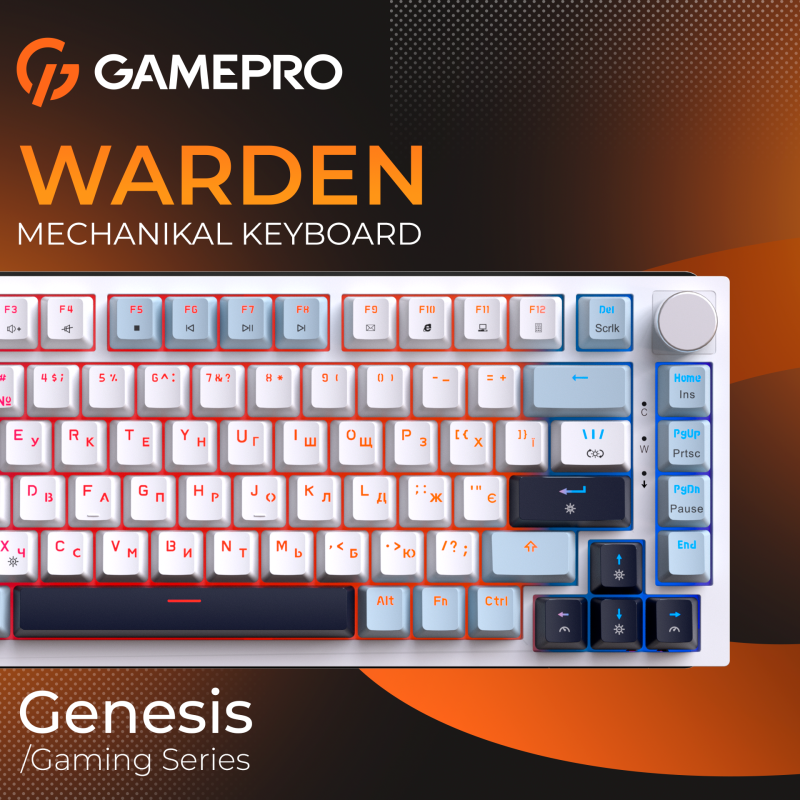 Клавіатура GamePro MK160 V2 Warden QLAB Sakura White (MK160-V2-BL-QS)