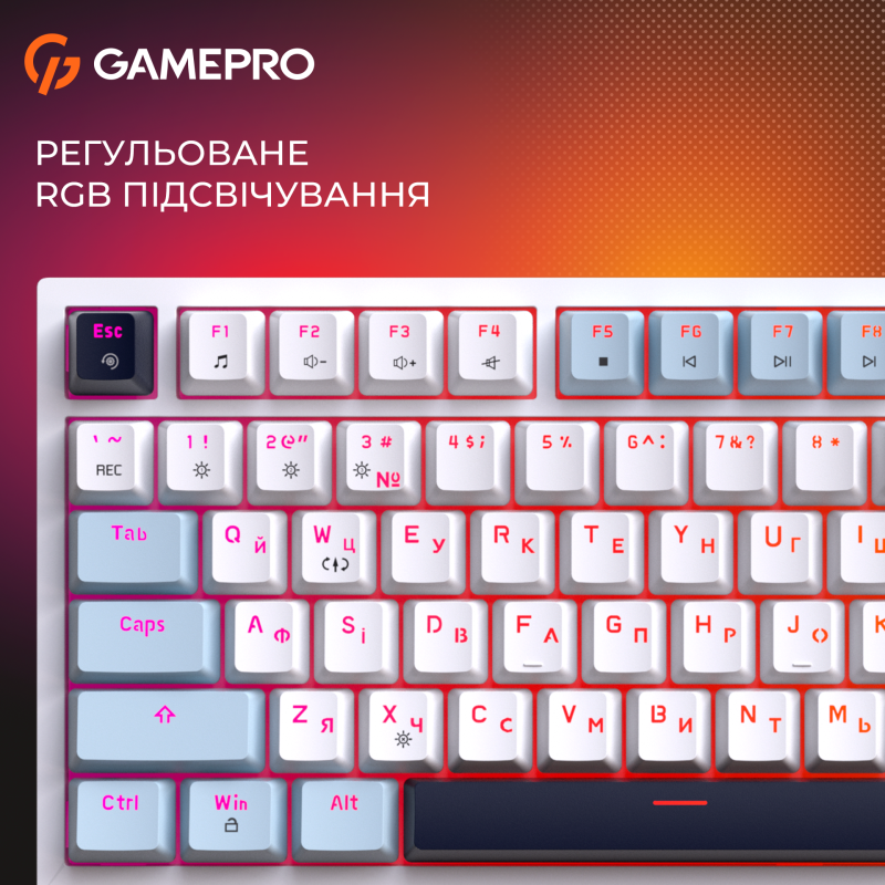 Клавіатура GamePro MK160 V2 Warden QLAB Sakura White (MK160-V2-BL-QS)