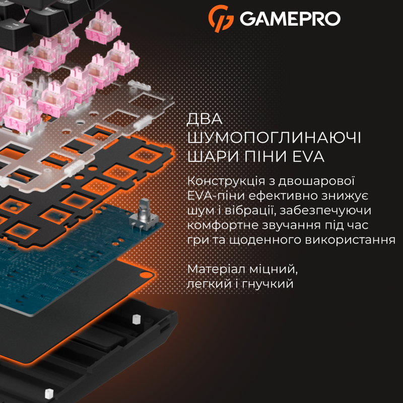 Клавіатура GamePro MK160 V2 Warden QLAB Sakura White (MK160-V2-BL-QS)