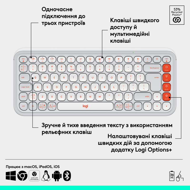 Logitech POP Icon Keys Off-White (920-013072)