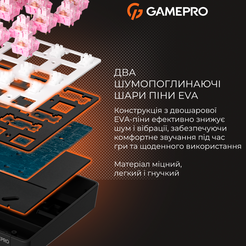 Клавіатура GamePro MK130 V2 Infinity QLAB Sakura Black (MK130-V2-B-QS)
