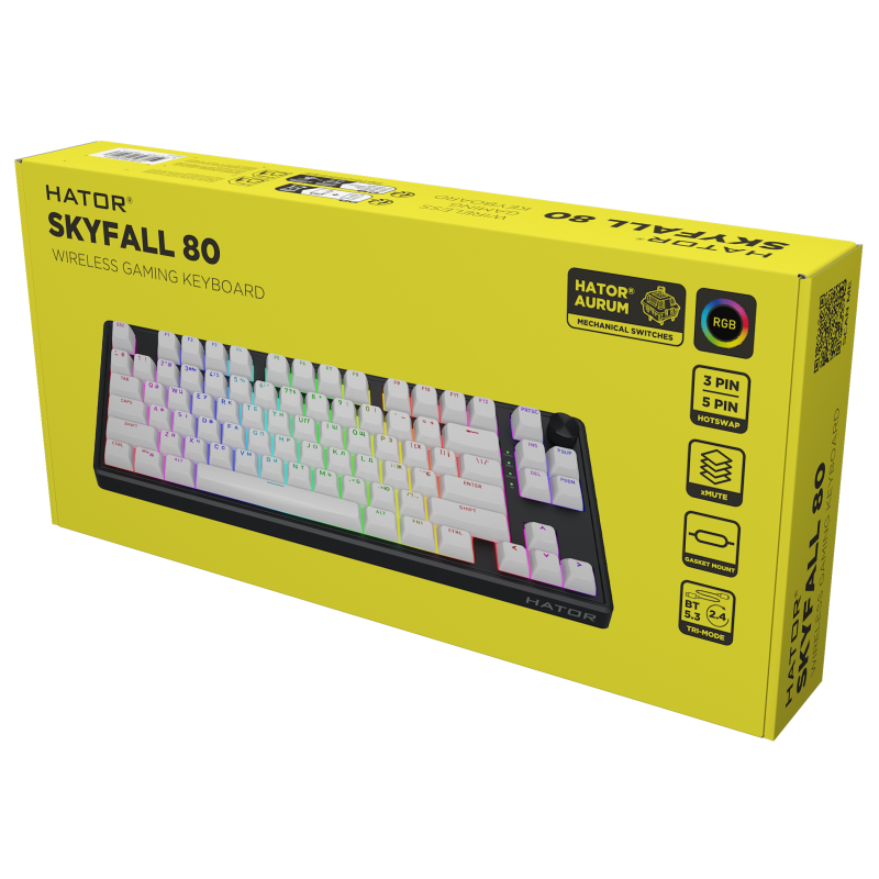 Клавіатура HATOR Skyfall 80 Wireless Black-White (HTK3180UA)
