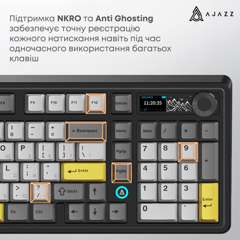 Клавіатура Ajazz AK980 V2 Maillard Switch Black (AK980-V2-M-BGY)