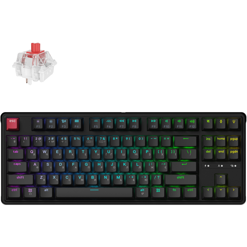 Клавіатура Keychron C3 Max Super Red Switch Black RGB (C3M-H1-UA)