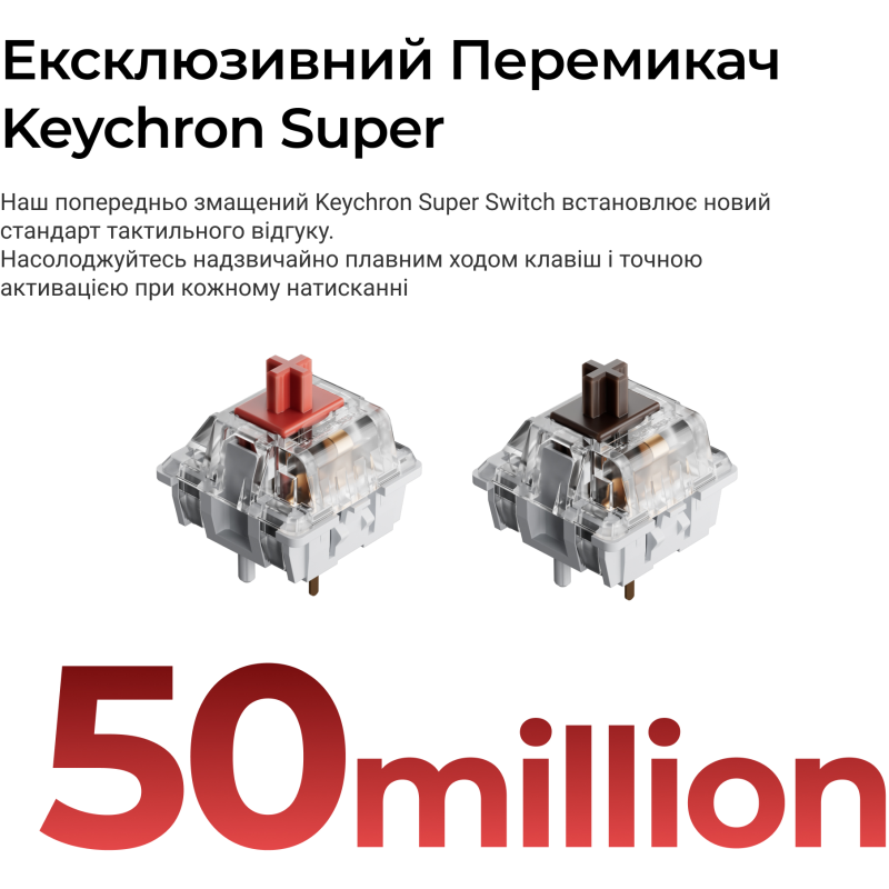 Клавіатура Keychron C3 Max Super Red Switch Black RGB (C3M-H1-UA)