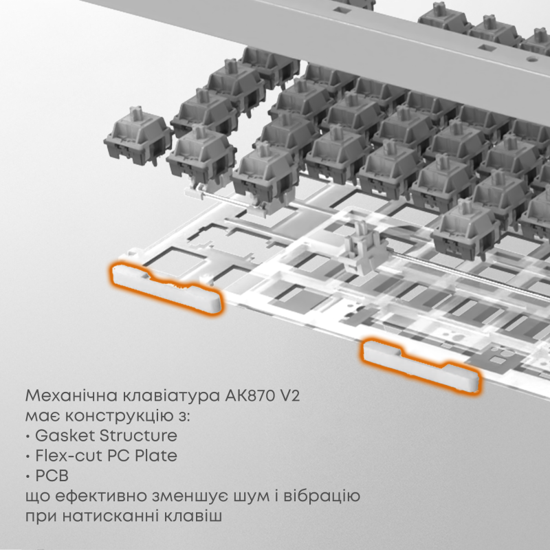 Клавиатура Ajazz AK870 V2 RGB Flying Fish Switch (AK870-V2-FF-BWB) White