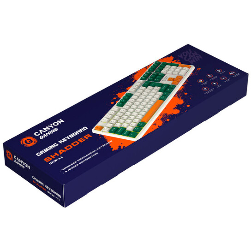 Клавіатура Canyon Shadder GKW-11 Brown Switches WL/BT/USB White (CND-SKBW11)