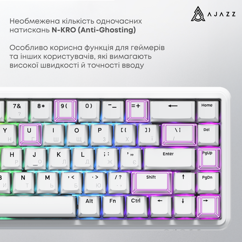 Ajazz AK680 MAX Magnetic Switches White (AK680-WM-W-A)