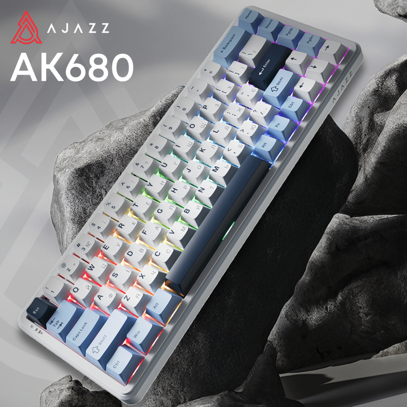 Ajazz AK680 MAX White-Dark Blue (AK680-M-BWD-A)