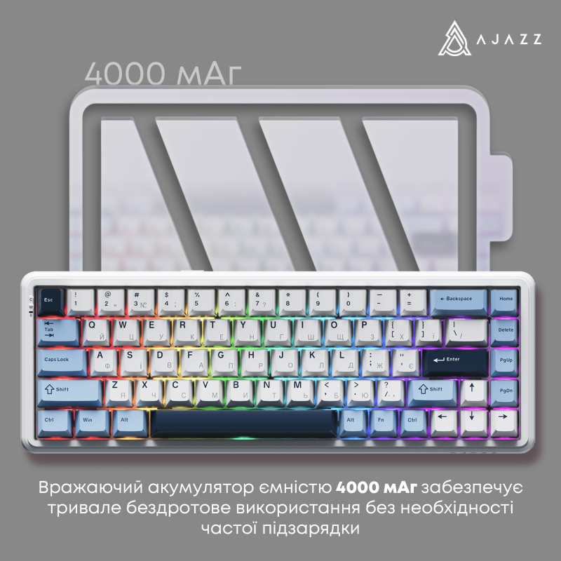 Ajazz AK680 MAX White-Dark Blue (AK680-M-BWD-A)