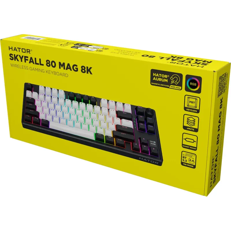 Клавиатура HATOR Skyfall 80 MAG ULTIMA 8K wireless white-black (HTK3880UA)