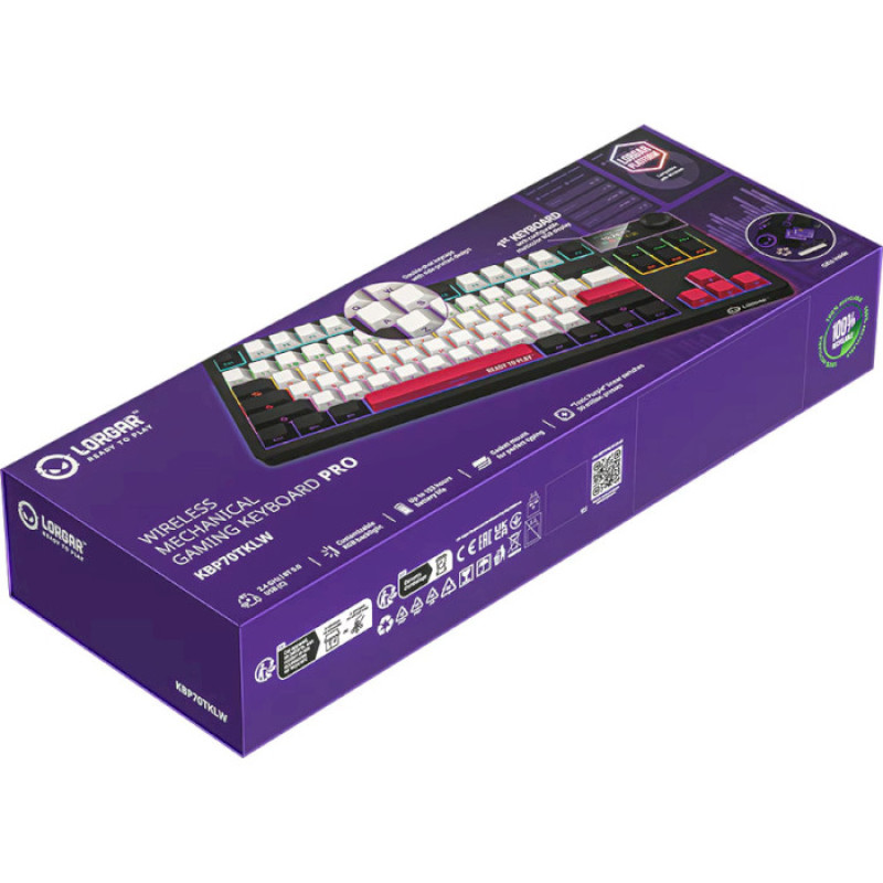 Lorgar KBP70TKLW Toxic Purple ENG WL/RT/USB Black/Red (LRG-KBP70TKLW-BK-US)