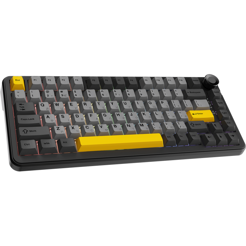 Ajazz AK820 Max Plus Black Grey Yellow (AK820MAX-DD-BGY)