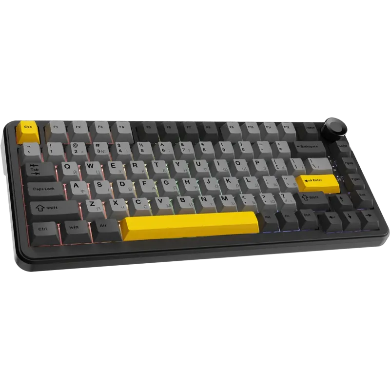 Клавиатура Ajazz AK820 Max Plus Black Grey Yellow (AK820MAX-DD-BGY)