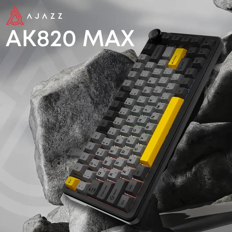 Клавиатура Ajazz AK820 Max Plus Black Grey Yellow (AK820MAX-DD-BGY)
