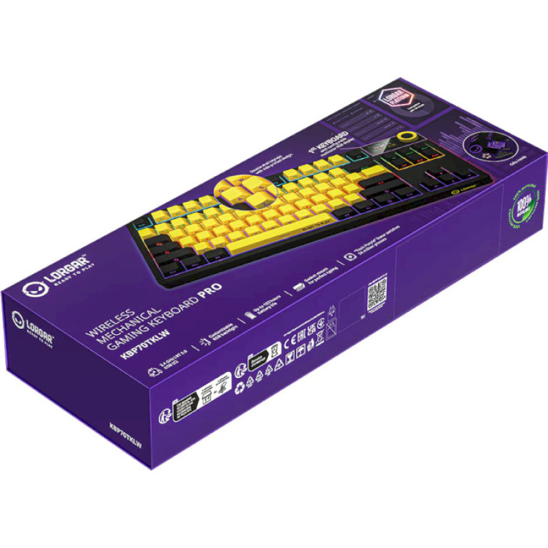 Lorgar KBP70TKLW Toxic Purple ENG WL/RT/USB Black/Yellow (LRG-KBP70TKLW-YL-US)