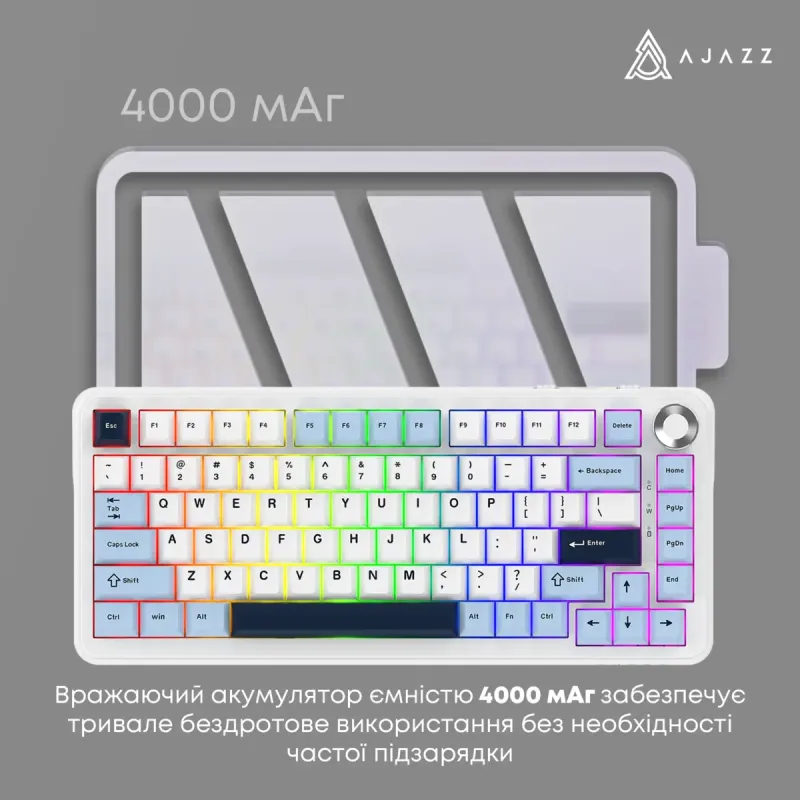 Клавиатура Ajazz AK820MAX-DD-BWD