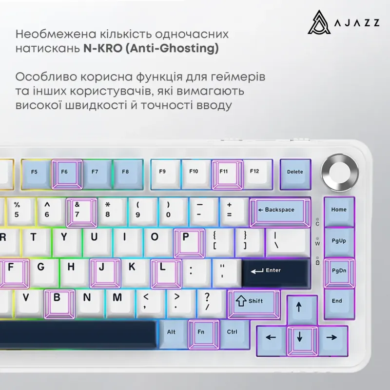 Клавиатура Ajazz AK820MAX-DD-BWD