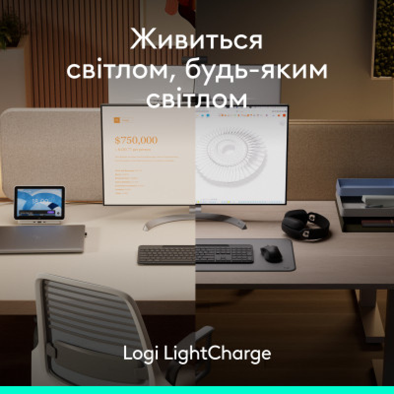 Клавиатура Logitech Slim Solar+ for Business Wireless/Bluetooth Graphite (920-013779)